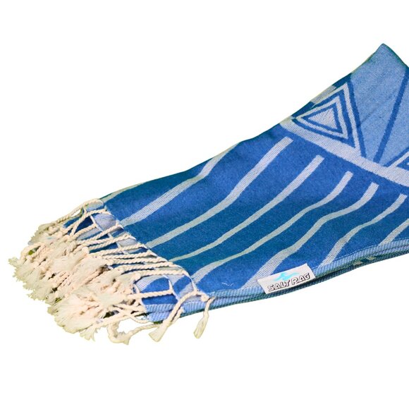 Salt Rag Beach Towel - "Blue Island Rag" [Sand Free Turkish Beach Towel] - Picture 3 of 4